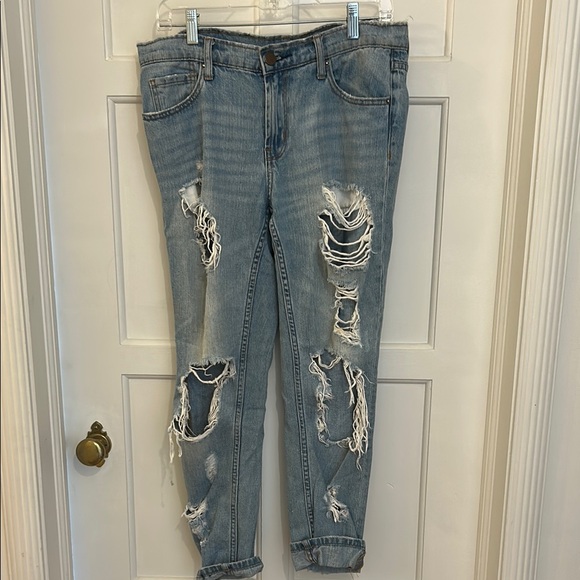 BDG Blue Boyfriend Distressed Jeans - Picture 3 of 4